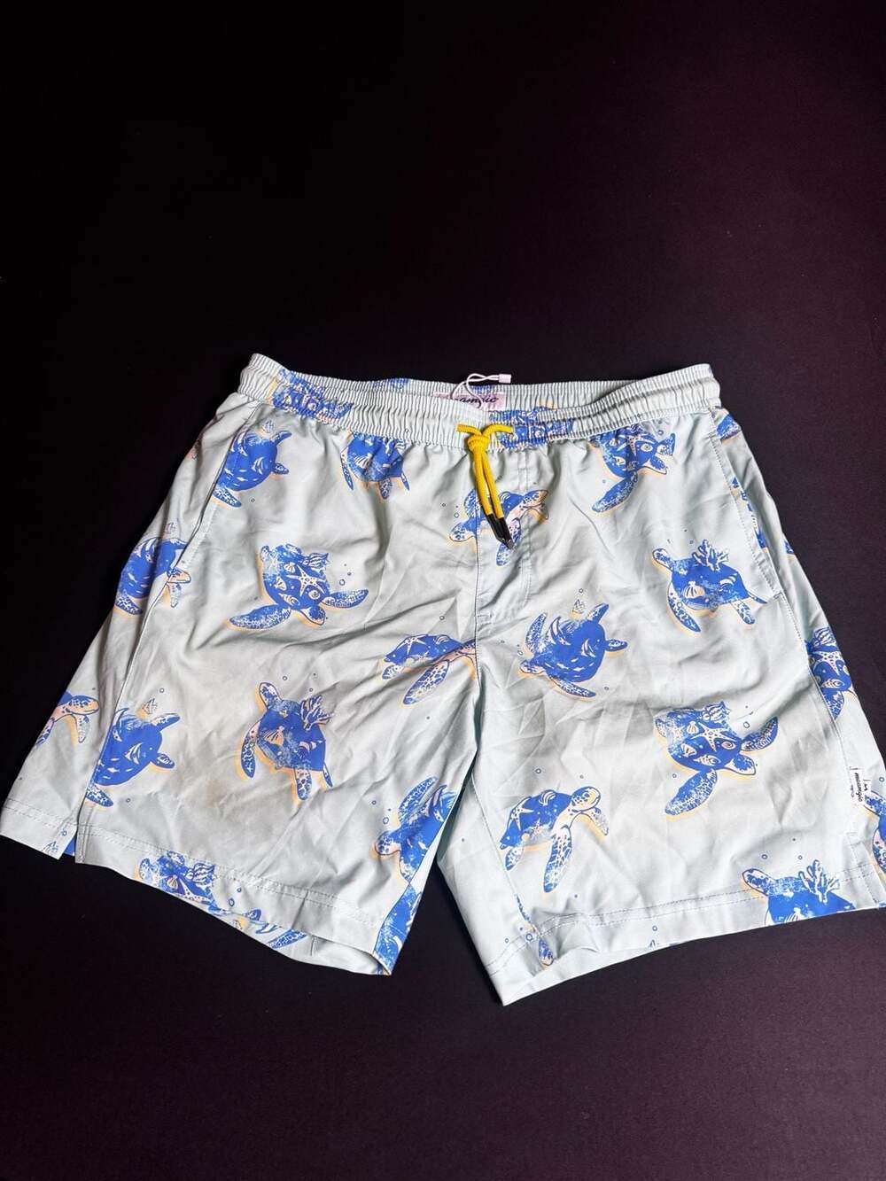 Maamgic Men's Sea Turtle Print Stretch Swim Trunks